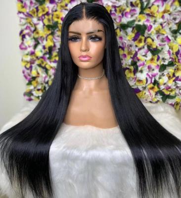 China Silky Straight Silky Straight Virgin Peruvian Hair Lace Wig Pre Plucked Natural Hairline HD Invisible Lace Up 5x5 Closure Hair Wigs for sale