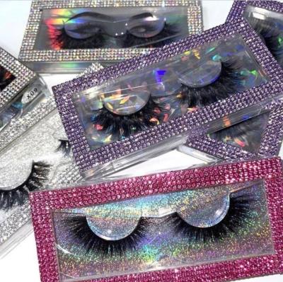 China Natural Soft Acrylic Boxes Lash Vendor Wholesale Private Label 3D Mink Eyelashes Custom Clear Diamond Lash Packaging Box for sale