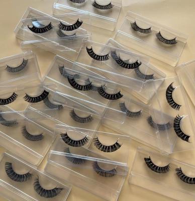 China Volume Natural Soft Natural Russian Long Strip Lashes Wholesale Wink Winged Eyelash Extensions Curl Strip Eyelashes D for sale