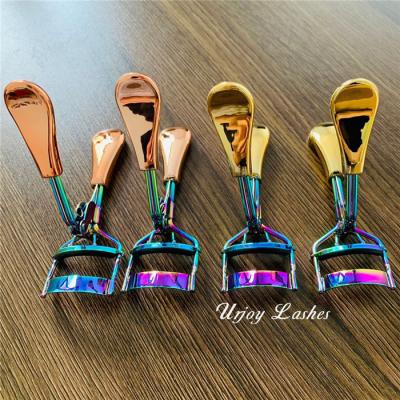 China Wholesale Eyelash Applicators Stainless Steel Eye Makeup Private Label Fools Gold Color Lash Curler / False Eyelash for sale