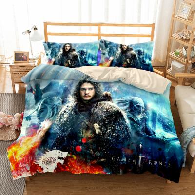 China Game Of Thrones Fan Gift Anti-Static Sheet Set With Duvet Cover Sheets Bedding Set for sale