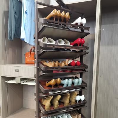 China Customized Extendable Furniture 360 ​​Rotating Shoe Storage Rack For Wardrobe for sale