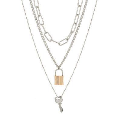 China CLASSIC Designer Famous Brands Jewelry Tixu Key Lock Pendant With Multiple Layers Necklace Jewelry For Women for sale