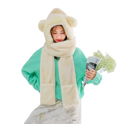 China Korean Character Scarf Women Winter Scarf Designer Thickened Scarf Warm Winter Cap Long Hat for sale