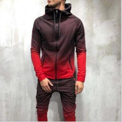 China Autumn/Winter 3D Digital Fitness Men's Breathable Custom LOGO New Fashion Sweater Hooded Sports Sweater Suit For GYM for sale