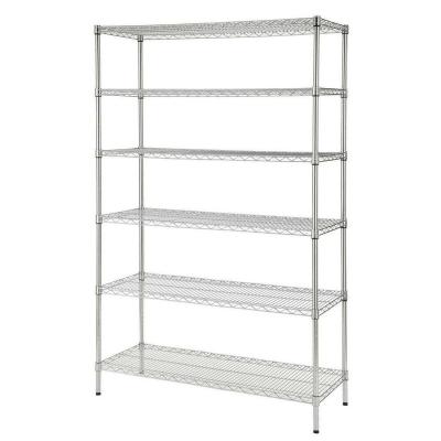 China Multifunctional 6 Tier NSF Listed Adjustable Wire Shelving Rack, Commercial Unit Storage Rack, Chrome Plated for sale