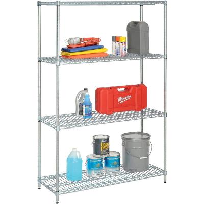 China Multifunctional Wire Shelving Starter Unit, 4 Row, Nickel Chrome for sale