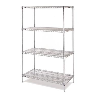 China Multifunctional Four Layers Of Stainless Steel Heavy Duty Wire Kitchen Shelf Products Shelves Chrome Wire Shelving for sale