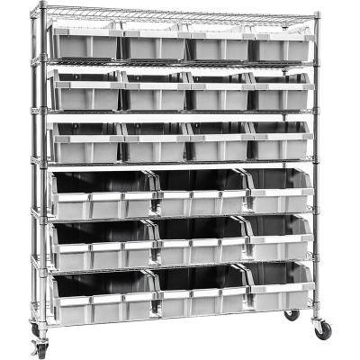 China Multifunctional patented organizer for the garage, includes 21 Seville Classic Trash Cans NSF Heavy Duty Trash Rack Solid Steel Wire Shelving Storage Unit, for sale