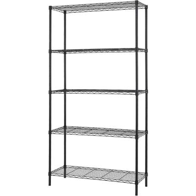 China 5 Black Tire Power Wire Multifunctional Metal Rack Unit Storage Shelving Adjustable Shelves for sale