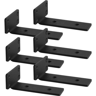 China Universal Heavy Duty Industrial Shelf Bracket , Black Metal L Brackets For Shelves Support DIY for sale