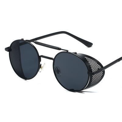 China 2021 Fashion Sunglasses Hot Cool Shine Men Reflect Round Frame Steampunk Women Sunglasses for sale