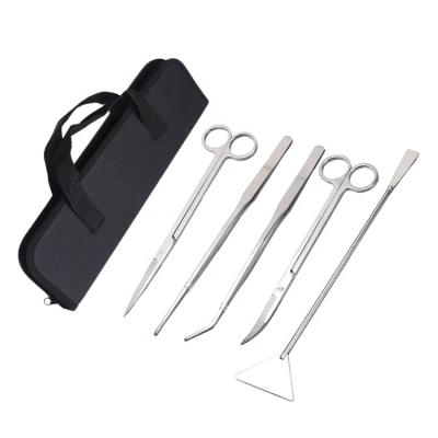 China Viable Stainless Steel Aquarium Tweezers Plant Tweezers Forceps Clip Aquarium Maintenance Tools for sale