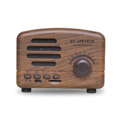 China No BT01 speaker retro Bluetooth plug-in board stereo heavy subwoofer mini small creative wooden grain decoration for sale