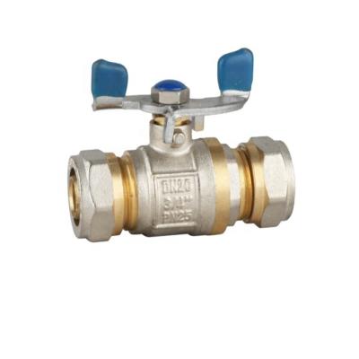 China New Design General China Factory Outlet Piping Reducer Swivel Butterfly Handle Brass Ball Valve Connector For Water Oil for sale