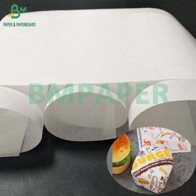 China 40 gm Lebensmittelpapier Weißes Kraftfettfestes Hamburgerpackpapier zu verkaufen