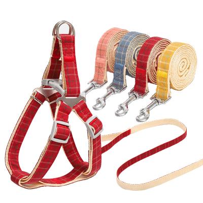 China Newest Sustainable Lattice No Pull Dog Harness And Leash For Easy Walk Comfortable And Breathable Step In Pet Harness Set for sale