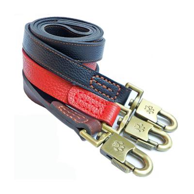 China Luxury High Quality Leather Padded Pu Dog Leash Pet Leashes With Metal Buckle for sale