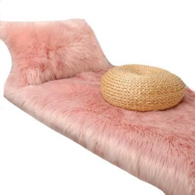 China 2020 Manufacture Cheap Acrylic Washable Customize Long Pile Faux Sheepskin In Stock Artificial Faux Fur Fabrics For Home Dec for sale