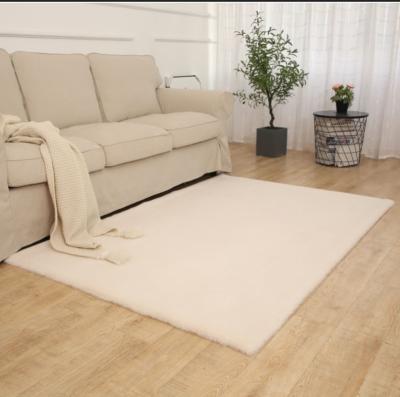 China Home Decor Washable White Faux Fur Area Rugs And Rugs Rectangle Faux Rabbit Fur Rugs Non-Slip Blankets for sale