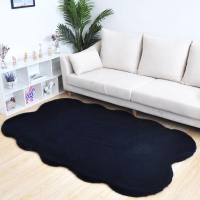 China Modern INS Quarto Quarter Pieces Shape Floor Mat Ultra Soft Furry Faux Rabbit Fur Blanket for sale