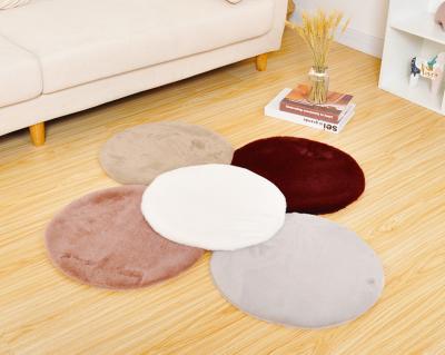 China Home Decoration Faux Rabbit Fur Round Anti-Slip Blankets And Rugs For Living Room Shaggy Faux Fur Carpet Bedroom Bedside for sale