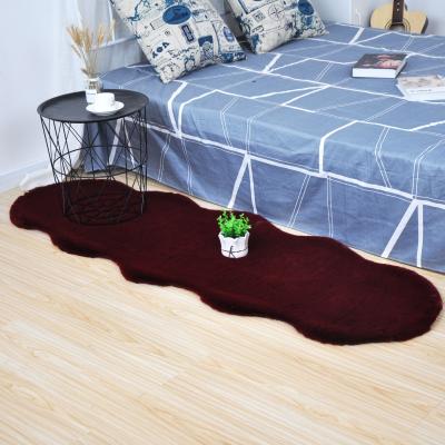 China Nordic Design Non-slip Faux Fur Blankets And Rugs For Home Decor Double Piece Faux Rabbit Fur Floor Mat for sale