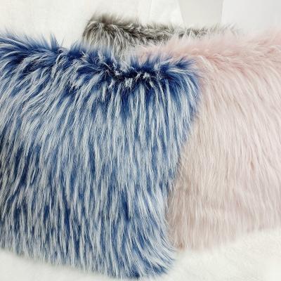 China Wholesale Hot Peacock Faux Fur Pillow Cushion Anti-bacteria Anti-bacteria Sale Decorative Tiles Case Cover for sale