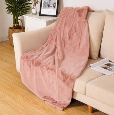 China Super Soft Shaggy Keep Warm China Factory Rabbit Faux Fur Blanket Super Soft Furry Throw Blankets Drop Shipping Fur Blanket for sale