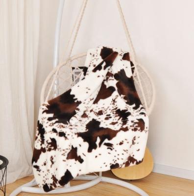 China Anti-pilling High Quality Faux Fur Printed To Throw Fluffy Plush Faux Fur Throw Blanket Blanket For Bedroom for sale