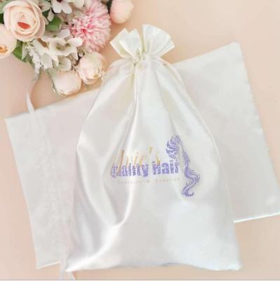 China Large Logo Hair Dust Pouch Shoe Bag Durable Custom Printed Satin Silk Dust Bags for Handbags Hair Bags Packaging for sale