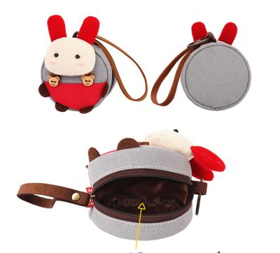 China Durable Hot Selling Custom Cute Cotton Canvas Coin Purse Small Round Shape Purse With Zipper for sale