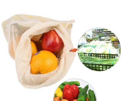 China Eco Friendly Reusable Cotton Net Vegetables Twine Shopping Fruit Bag Mesh for sale