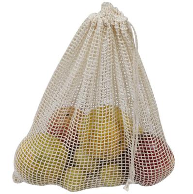 China Eco Friendly 100% Organic Cotton Reusable Fruit Mesh Bag for sale