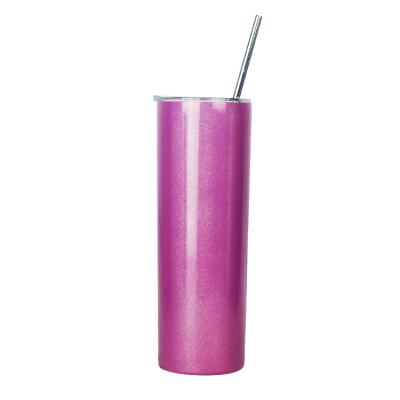 China Wholesale 20oz Tumbler Stainless Steel Double Wall Blank PORTABLE Straight Lean Sublimation Tumbler With Lid And Metal Straw for sale