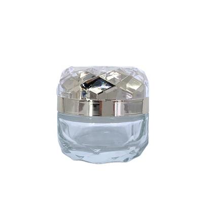 China Personal Care 50gm Glass Cream Jar With Plastic Screw Cap From Glass Jar Suppliers for sale