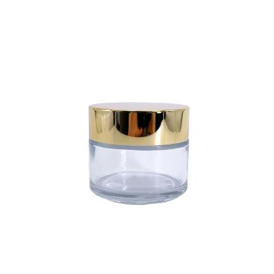 China Personal Care 100ml Acrylic Luxury Clear Blue Glass Cosmetic Jar for sale