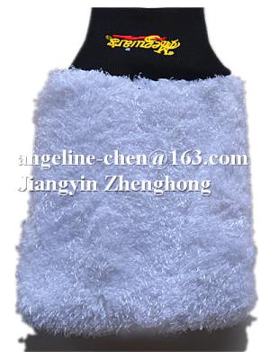 China Meguiar's super soft microfiber white car cleaning gloves for sale