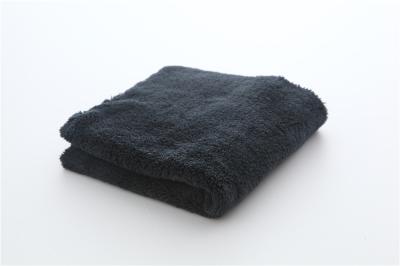 China 40x40cm black color microfiber microfibre plush coral fleece towel for sale