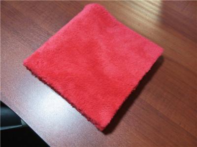 China 40x40cm red color microfiber microfibre plush coral fleece towel for sale