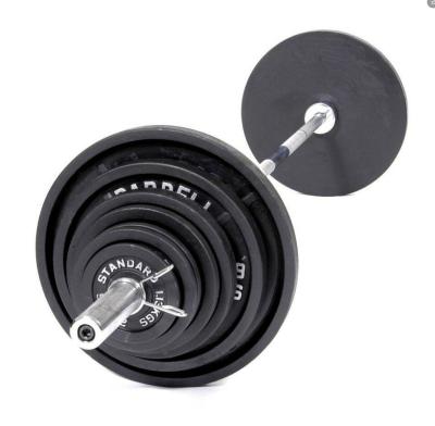 China Best Selling 300lb Cast Iron Barbell Weight Set for sale