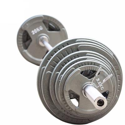 China Cast Clearance Processing Holes Plating Hand Painted Environmentally Friendly Fitness Barbell for sale