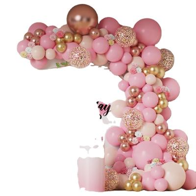 China High Quallity Macaron Pink Orange Balloon Metal Rose Gold Gold Balloon Wedding Birthday Party Decoration for sale