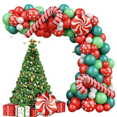 China High Quallity 83pcs Merry Christmas Balloon Arch Kit Christmas Candy Crutch Foil Balloons Christmas Party Decoration Latex Balloon Garland for sale