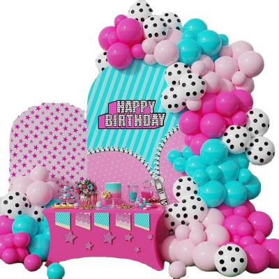 China High Quallity Surprise Balloon Garland Kit With Hot Pink Teal Blue White Polka Dots Balloons For Baby Shower Kids for sale