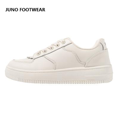 China Fashion Trend JUNO Factory Custom Ladies Light Weight Sneakers Soft Comfortable White Casual Shoes For Women for sale