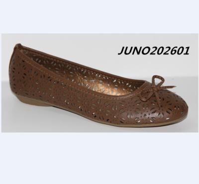 China PU Round Toe Pump Ballet Shoes With Holes for sale