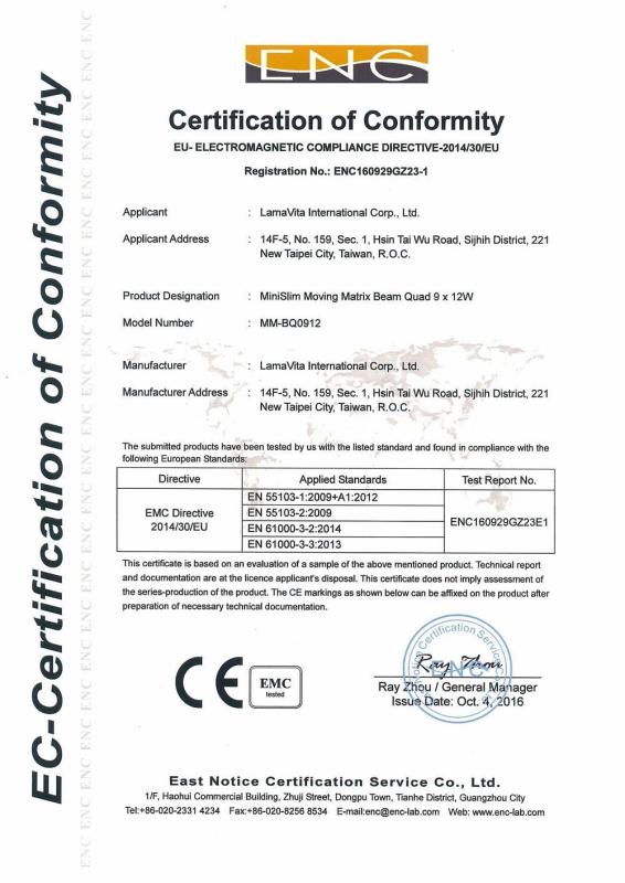 EMC - LAMAVITA INTERNATIONAL CORP. LTD.