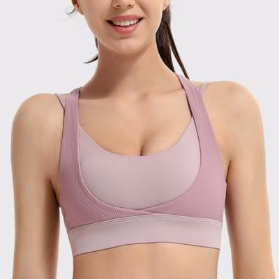 China Lovely Breathable Back Sports Underwear Women's Spring Fitness Design Yoga Shockproof Running Vest For Women for sale