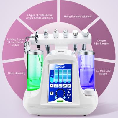 China Pigment Removal Beauty Face Equipment Ultrasonic Hydraulic Facial Machine / 6 7 8 in 1 Hydraulic Skin Spa Facial Machine for sale